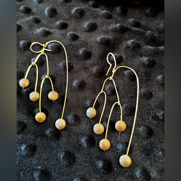 Handmade Jewelry - Handmade Mid-Century Mobile Kinetic Earrings geometric